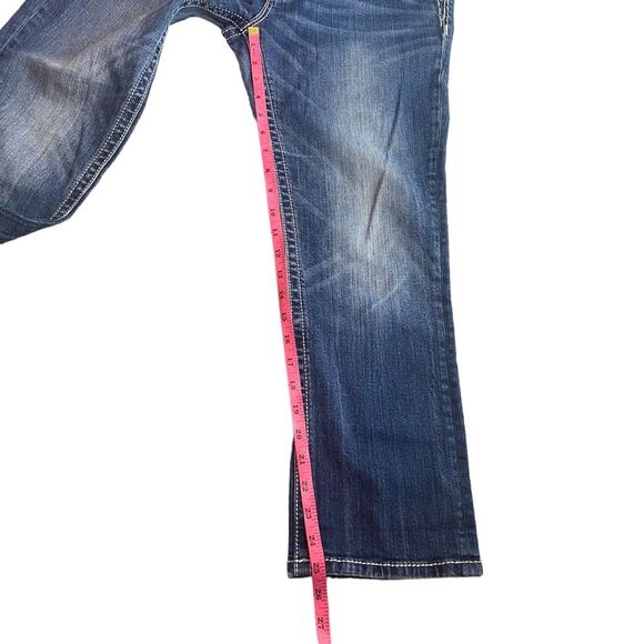 Y2K Miss Me Size 29 Boyfriend Capri Jeans Contrast Stitching Flap Pocket Western - Picture 12 of 12